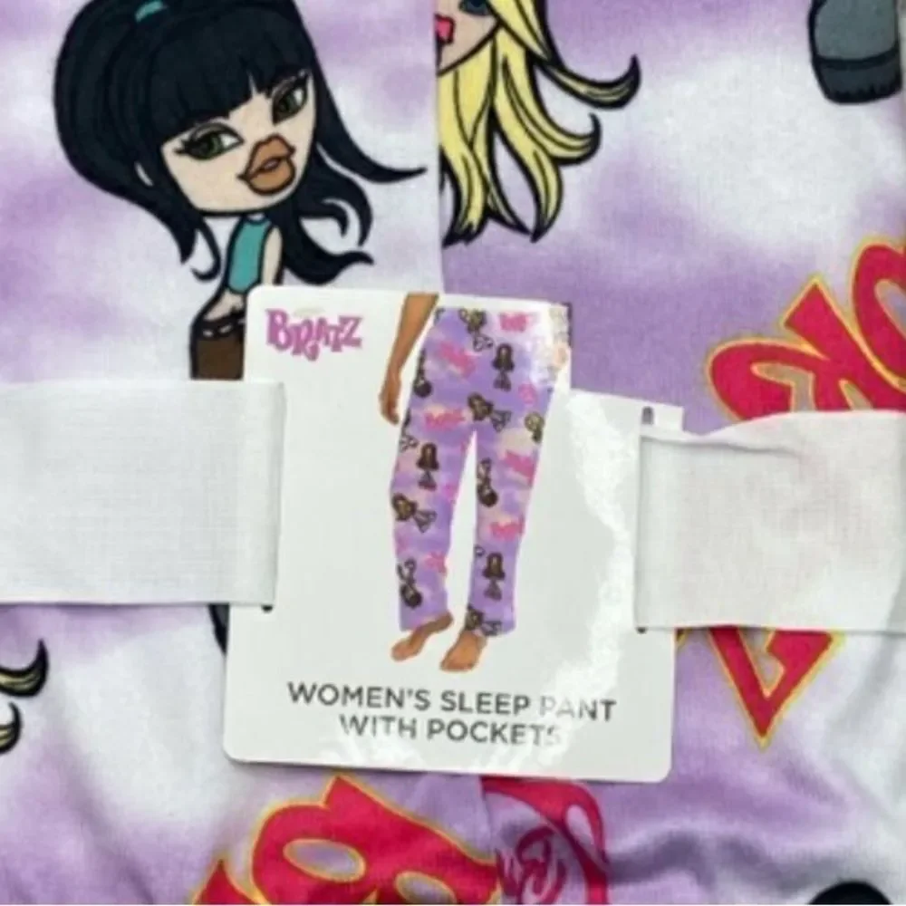 Women’s Juniors’ Bratz Print Comfy Lounge Pajama Sleep Pants, Size 2X
